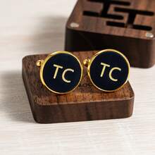 Personalized Embossed Monogram Wedding Cufflink, Custom Handmade Groomsmen Proposal, Gift For Father, Best Man Gift, Wedding Groomsman Cufflinks, Christmas Gift - Multicolor - View 8