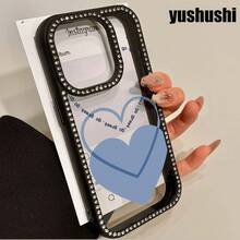 Funda para teléfono 3 en 1 con tres corazones azules, doble cara, compatible con phone 16 Pro Max, 16, 15 Pro, 14, 14 Plus, 14 Pro, 13, 13 Pro, 12 Pro, 11 Pro y Pro Max. Funda suave antigolpes y antimanchas, ideal para hombres y mujeres, con decoración. - Negro - Ver 3