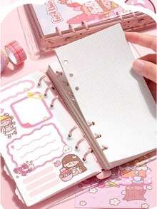 Cute Handbook + Chocolate Cookie Notepad, Girls' Beginner Handbook Loose-Leaf Notebook, Student Cute Simulation Chocolate Cookie Notepad, A Total Of 104 Handbook Material Loose-Leaf Notebook, Cute Portable Handbook Loose-Leaf Coil Notebook, Detachable Portable Coil Notebook