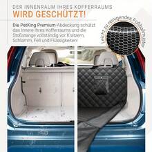 防水、防刮 SUV 货箱内衬 - 防尘防宠物毛发，易于清洁，涤纶材质，适合大多数车辆，全天候使用，全天候汽车垫 | 宠物垫 | 耐用的狗运输配件货箱内衬 - 黑與白 - 查看 7