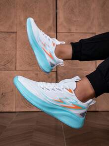 Jifffly 男女通用户外休闲运动鞋，减震透气网眼跑步鞋，情侣百搭 - 白色 - 查看 6