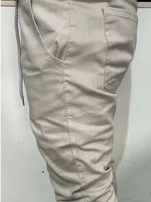 Men's Jogger Pants With Elastic And Cuff - Xám - Xem 2