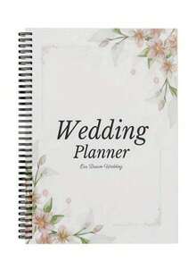 Wedding Planning Checklist And Budget Organizer - A5 White Spiral Notebook With Flower Pattern, 86 Page Horizontal Grid, 6 Sections (Guest List, Supplier, Decoration, Clothing) - A Unisex Wedding Planning Template Suitable For Couples And Wedding Supplies