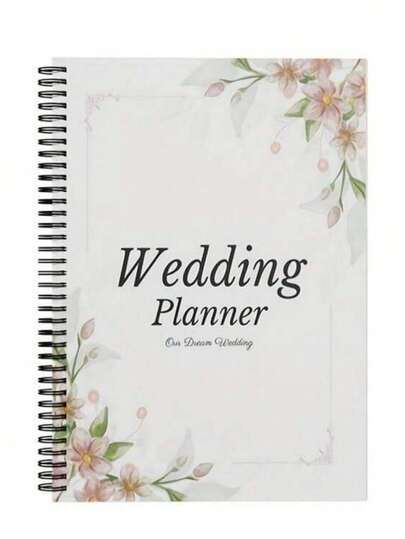 Wedding Planning Checklist And Budget Organizer - A5 White Spiral Notebook With Flower Pattern, 86 Page Horizontal Grid, 6 Sections (Guest List, Supplier, Decoration, Clothing) - A Unisex Wedding Planning Template Suitable For Couples And Wedding Supplies