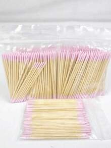 100支/包 双头卸甲棉签，小头双尖工具，适用于眉毛、纹身、美容和化妆清洁、美甲产品、美甲工具、美甲艺术工具、情人节用品、新年婚礼用品、美甲贴纸工具。 - 彩色 - 查看 8