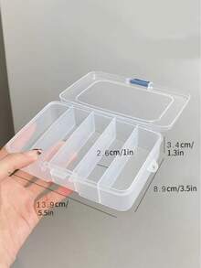 1pc Transparent Plastic Desktop Storage Box, Multi-Purpose Organizer Box For Small Items, Toys, Jewelry, Stickers, Cards, Hair Accessories. Slight Color Difference Does Not Affect Usage.
