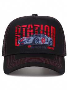 2025 Fashion Cool New Truck Hat STATION Sports Car Embroidery Men's Personalized Street Pop Hip Hop Hat Street Dance Skateboard Hat Women's Outdoor Sports Sunshade Hat Daily Leisure Baseball Hat Breathable Mesh Hat