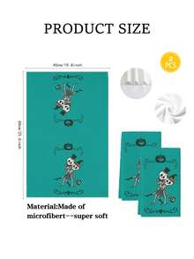 2 chiếc khăn lau bếp hình ma ca rô đen trắng màu nước hình ma quỷ, mũ phù thủy, mèo, đèn lồng bí ngô, dơi, mạng nhện, đầu lâu, kẹo, khăn lau bếp kiểu nông trại, khăn lau bát đĩa nhà bếp, khăn lau tay, khăn lau trà, khăn lau khô bát đĩa nhà bếp, đồ dùng tiệc ngày lễ, quà tặng tân gia, phòng tắm, thích hợp cho nhà bếp, phòng ăn, bàn ăn - Màu xanh lam - Xem 2