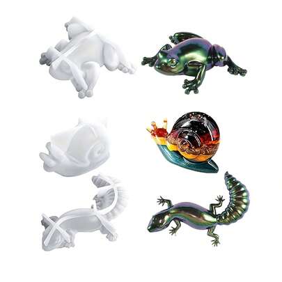1pc Resin Casting Mold - Silicone Mold For Lizard, Frog, Snail - Suitable For DIY Resin Art, Candle Making, Jewelry Creation