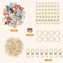 300pcs Complete Keychain Making Kit - Includes Key Rings, Extender Chains, Charms, Jewelry Pliers, Bag Charm Accessories, Full Supplies For DIY Keychain Crafting - Mixed Colors - View 2