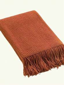 A Solid Color Particle Knitted Blanket, Nordic Style Acrylic Rectangular Office Nap Sofa Blanket Air Conditioning Blanket Knitted Small Blanket Shawl Cover Blanket Blanket Bed End Blanket - Corn Caramel - View 8