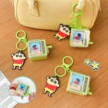 蜡笔小新趣味手摇动画翻书钥匙扣吊饰 - 动漫周边、手持卡通背包挂件、创意饰品、娃娃包配件 - 綠色 - 查看 5