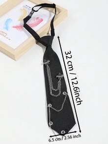 1件女士时尚水晶月亮星星金/银链可拆卸流苏黑色领结，适合宴会、派对、送礼、衬衫、学校服装、圣诞装饰等场合。 - 多色(月亮星星) - 查看 10