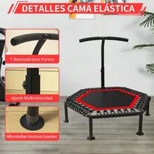 Juego 2 Piezas Trampolín de Fitness Portátil + Cuerda de Saltar, Trampolín para Ejercicio Universal 42 Pulgadas, con Mango Ajustable, para Uso en Interiores y Exteriores, Capacidad de 300KG - 1 - Ver 4