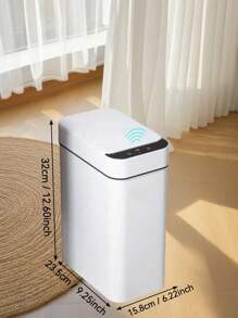 1pc 12L Automatic Touchless Trash Can, Waterproof Electric Slim Plastic Smart Garbage Bin, Grey, Batteries Not Included - Multicolor - View 13