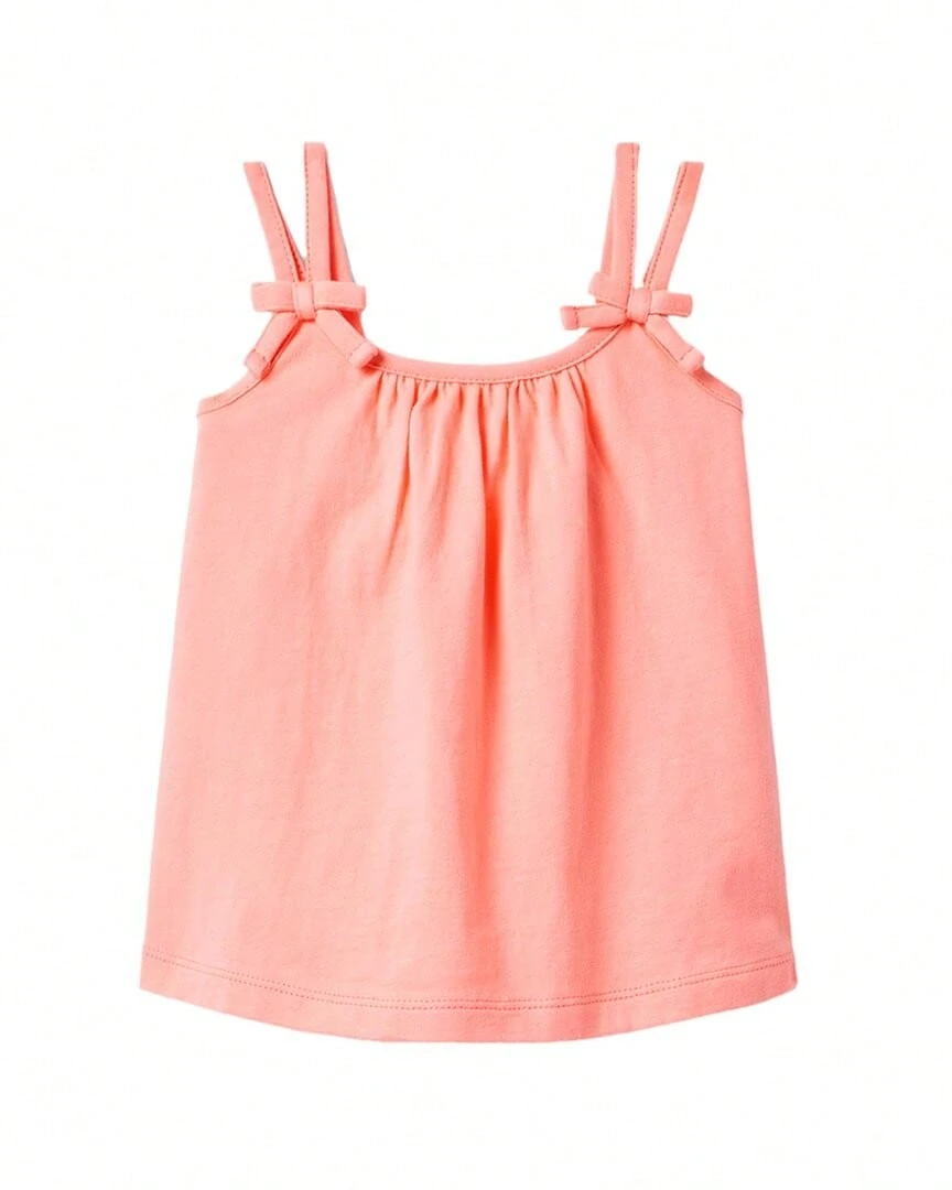 Janie And Jack Bow Double Strap Top - Orange - View 1