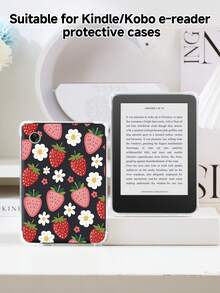 Ayotu Funda protectora con diseño de fresa roja, compatible con Kobo Clara Colour/Kobo Clara BW/Kindle Paperwhite 12th Gen 2024/Kindle (11th Gen - Lanzado en 2024)/Kindle 10th Gen 2019, patrón de fruta, carcasa transparente para Kindle - Multicolor - Ver 19