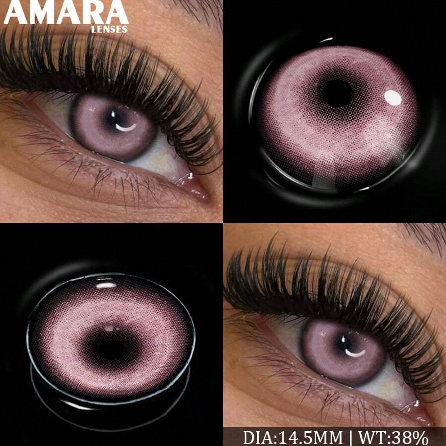 AMARA彩色隐形眼镜，粉色瞳孔，COSLPAY彩色隐形眼镜，角色扮演隐形眼镜，万圣节服装眼妆隐形眼镜