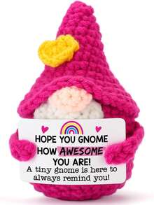 1pc Handmade Crochet Desktop Decor Figurine, Funny Gnome Shaped, Birthday Gift For Best Friend, Girlfriend, Sister, Mom, Grandma, Coworker, Family, Positive Vibes, Party, Halloween, Christmas, Appreciation