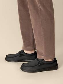 Men's Loafers Casual Dress Shoes Drive Breeze Slip-On Stretch Lightweight Comfortable Boat Shoes Lightweight Walking Work Soft - 黑與白 - 查看 5