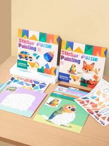 8 件 3D 几何形状拼贴动物和车辆贴纸，儿童 DIY 手工贴纸玩具，创意手工用品，男孩和女孩手工活动套件，适合作为圣诞礼物。