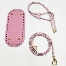 3 Piezas Kit de Fabricación de Bolsos DIY con Cadena, Base de Bolso de Cubo de PU y Correa para el Hombro, Accesorios de Bolso de Ganchillo