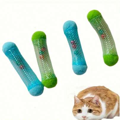 Interaktiv kattleksak med klocka - Lämplig för alla raser och storlekar, mjukt plyschutseende, flexibelt plaströr, främjar tankestimulering och rörelse, batterifri, material för husdjur, rolig design, berikar katternas nöje