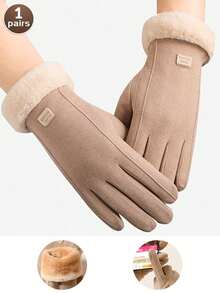 1 Đôi Găng tay cảm ứng ngoài trời ấm áp cho nữ, Găng tay dày chống gió, chống lạnh, mùa thu/đông - Nhiều màu - Xem 11