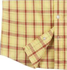 Mens Short Sleeve Plaid Button Down Shirt Western Casual Shirts With Two Pocketshalloween - 黃色 - 查看 7