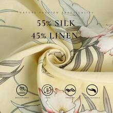 Men's Hawaiian Floral Shirts Silk And Linen Button Down Casual Tropical Holiday Beach Shirtshalloween - Hồng - Xem 3