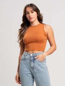 Women Tank Tops & Camis - 駝色 - 查看 3