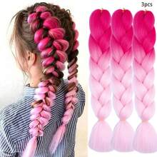 1/3/5件/包渐变色巨型辫子合成接发，24英寸，时尚百搭，适合日常、派对、角色扮演、万圣节等场合 - 彩色 - 查看 15