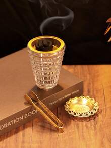 1pc/Set Modern Minimalist Luxury Glass Incense Burner And Aroma Diffuser. 3D Geometric Textured Bakhoor Incense Holder, Nordic Crystal Glass Bakhoor Incense Burner, Suitable For Weddings, Home Decor, Bedroom, Living Room (As A Centerpiece), Office, Yoga Studio And Parties, Creating An Elegant Ambiance. - Multicolor - View 16