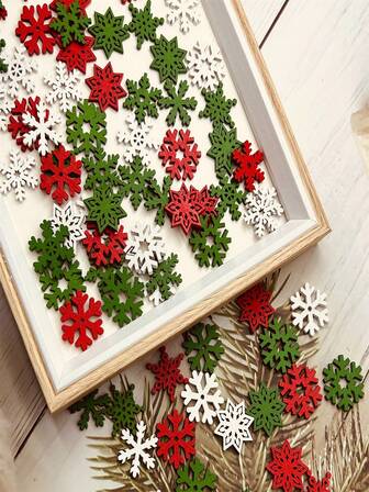 10/50/100pcs Christmas Snowflake Decorations DIY Random Color Style Combination - Great For DIY Crafts, Ornaments And Gift Decorations