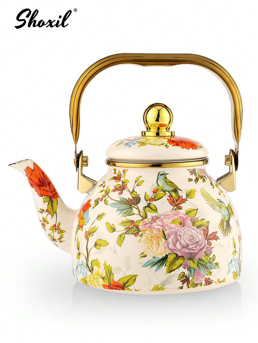 shoxil 1pc Enamel Enamel Kettle Kettle Large Capacity Kettle Gas Induction Cooker Universal