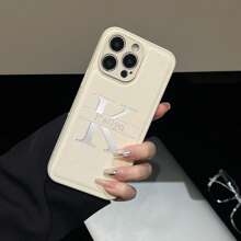 定制手机壳，后盖 INS 奢华韩国皮革防震外壳个性化首字母名称 3D DIY 雕刻金字母烫印技术