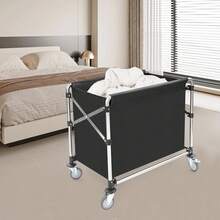YIYIBYUS 87x52x78cm Commercial Laundry Cart, Black Laundry Cart With Wheels, Folding Laundry Cart - Black - View 11