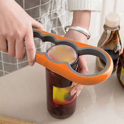 1pc Jar Opener Bottle Opener, Can Opener For Weak Hands, Mutil Jar Opener Get Lids Off Easily Manual Bottle CapRemover For Home Kitchen Use Non-Slip Grip, Convenient For People With Less Strength To Use, Labor-Saving, Kitchen Tools, Can Opener Tools