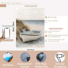 3 件套海滩上的白色灯塔木船小屋墙壁艺术帆布海报，适用于客厅卧室浴室办公室走廊厨房墙壁装饰，家居装饰礼物，可选框架，带框架的墙壁艺术 - 彩色 - 查看 16