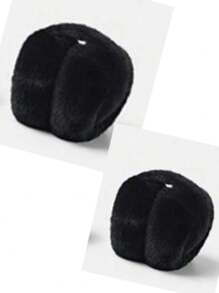 1个多色可折叠耳罩，毛绒保暖耳罩，加厚耳套，冬季适用，女士款，颜色随机