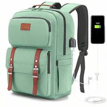 Mochila portátil, mochila de viaje, mochila Casual para hombres y mujeres, tela impermeable y duradera con bolsillo multifuncional, adecuado para viajes, negocios y así sucesivamente. - Verde claro - Ver 10
