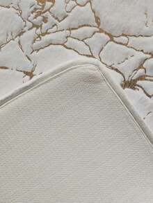 3 Pieces Marble Texture Plush Bath Mat Set, Creative Polyester Non-Slip Bath Mat For Bathroom Decoration, Outdoor Door Mat, Autumn Decoration, Bathroom Mat, Bathroom Accessories,Christmas, Room Wall Decorations, Ornaments, Gifts, Wreaths, Thanksgiving, Home Decor - White - View 5