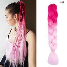 1/3/5件/包渐变色巨型辫子合成接发，24英寸，时尚百搭，适合日常、派对、角色扮演、万圣节等场合 - 彩色 - 查看 14