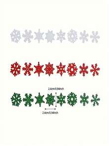 10/50/100 pièces Décorations de flocons de neige de Noël Style de combinaison de couleurs aléatoires - Idéal pour les artisanats DIY, les ornements et les décorations de cadeaux