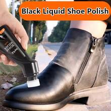 100ml Black Liquid Shoe Polish, Instant Shoe Shine, With Sponge Applicator, Suitable For Dress Shoes, Boots, Jackets