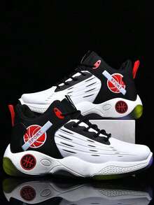 Men Basketball Shoes - Black and Red - View 2