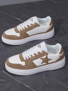 拼色运动鞋 - 拼色休闲运动鞋 - 系带、轻便、软底 - 散步、滑冰、日常穿着 - 男士 - 舒适、时尚、百搭 - 迈向时尚与舒适