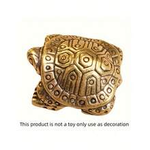 1 pieza Tortuga de la longevidad vintage, escultura decorativa de latón macizo del animal de la longevidad, decoración del hogar, regalo de cumpleaños para personas mayores - Dorado - Ver 4