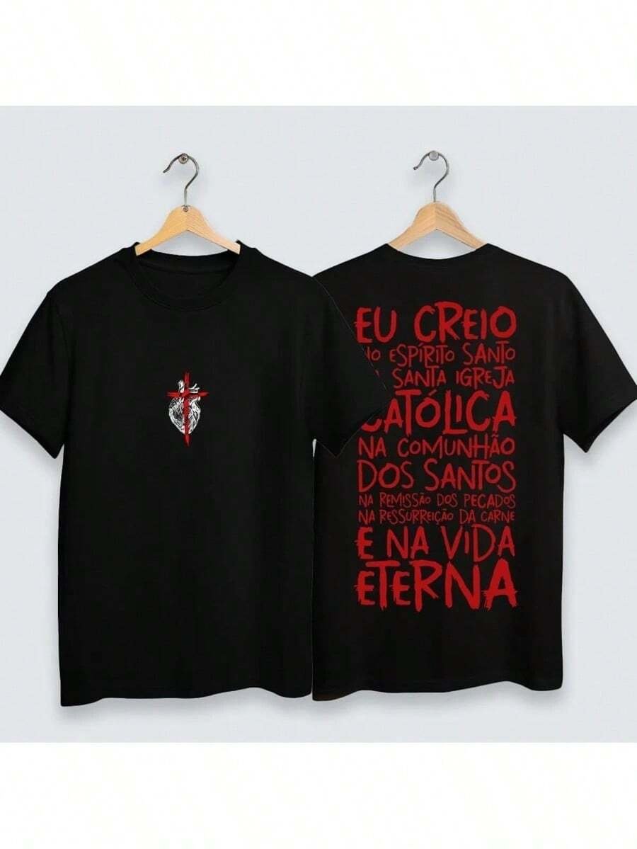 Unisex Printed Gospel Jesus Christ Eternal Life T-Shirt Front And Back - màu đen - Xem 1
