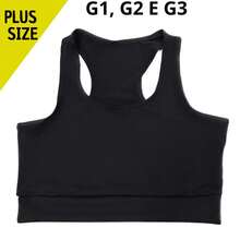 Kit 5 Gym Top Fitness Fashion Plus Size Reinforced High Support - 2 Đen/ 3 Xám - Xem 4